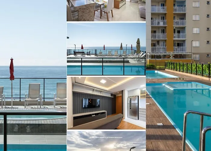 Apto Completo Com Vista Mar Pe Na Areia Em Barra Velha Em Condominio Resort Com Spa, Piscina, Quadra De Futebol, Sala De Jogos, Brinquedoteca, Complexo Com Diversos Comercios